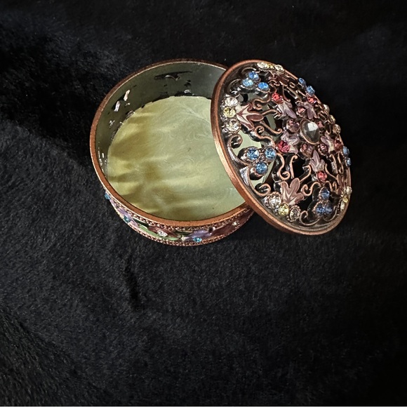 Jeweled Metal Trinket Box - Picture 9 of 10